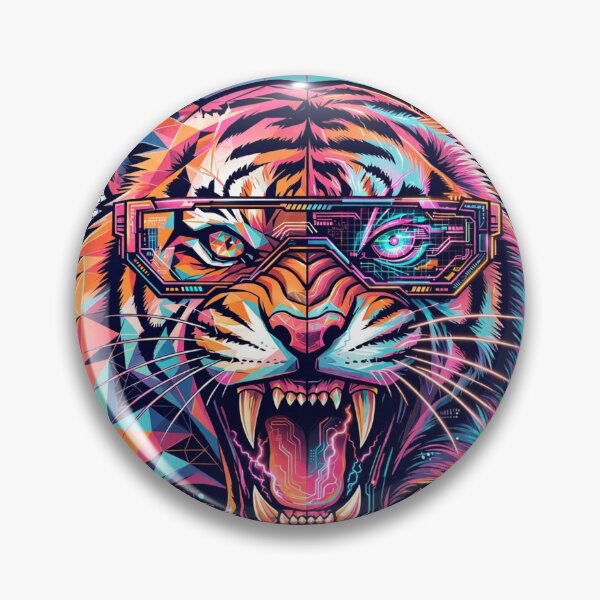 Item preview, Retro Sunset Tiger With Glasses - Colorful Pop Art designed and sold by zwnexura.