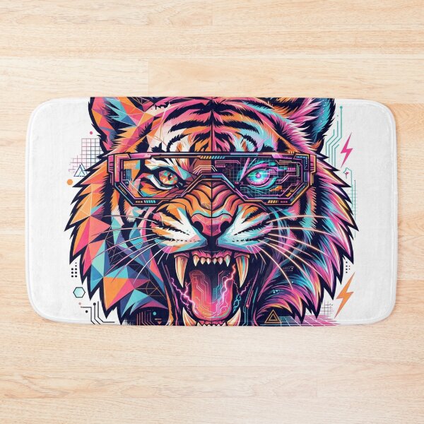 Item preview, Retro Sunset Tiger With Glasses - Colorful Pop Art designed and sold by zwnexura.