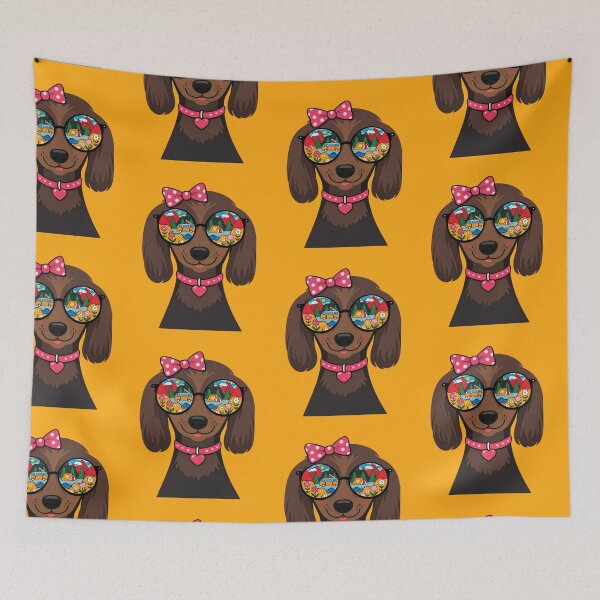 Item preview, Cute Brown Dog with Travel Sunglasses – Adventure Dog Lover Art designed and sold by anemiche.