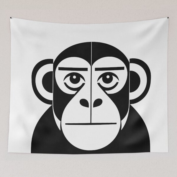 Item preview, Geometric MONKEY Face – Bold Symmetrical Animal Line Art designed and sold by infinitearte.