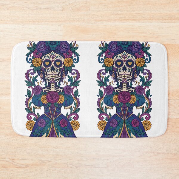 Item preview, Sugar Skull — Day of the Dead Ornamental Art | Purple Gold Flat Illustration designed and sold by  Ojo de Lilith.