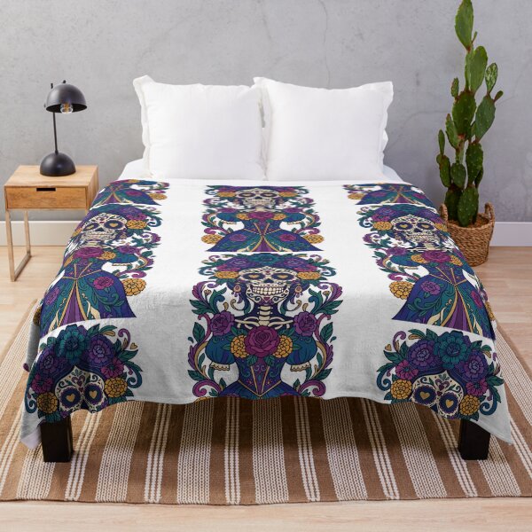 Item preview, Sugar Skull — Day of the Dead Ornamental Art | Purple Gold Flat Illustration designed and sold by  Ojo de Lilith.