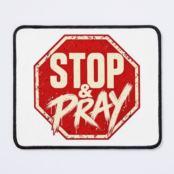 Item preview, Stop and Pray – Vintage Red Stop Sign Christian Design designed and sold by Ever-and-Amen.