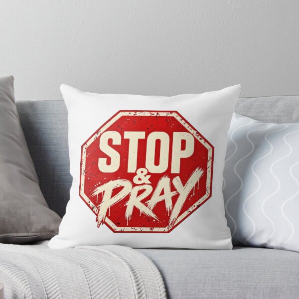 Item preview, Stop and Pray – Vintage Red Stop Sign Christian Design designed and sold by Ever-and-Amen.