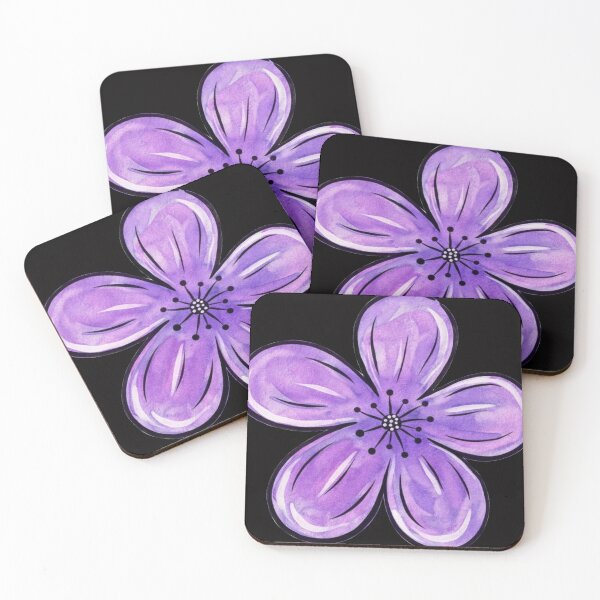 Item preview, Watercolor Purple Five Petal Flower    designed and sold by DesignByUmza.