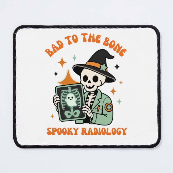 Item preview, Bad To The Bone X Ray Tech Cute Skeleton Halloween Sticker Art designed and sold by wildsilencee.