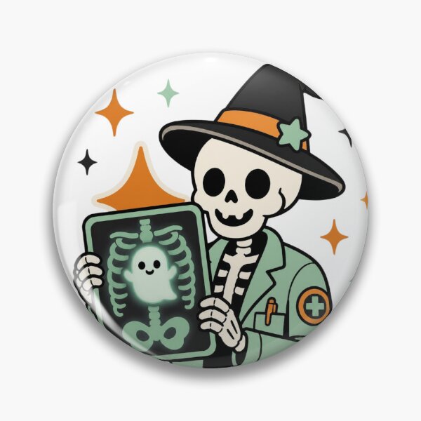 Item preview, Bad To The Bone X Ray Tech Cute Skeleton Halloween Sticker Art designed and sold by wildsilencee.