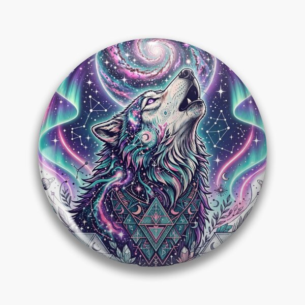 Item preview, Cosmic Howling Wolf - Galaxy Nebula Spiritual Art designed and sold by zwnexura.
