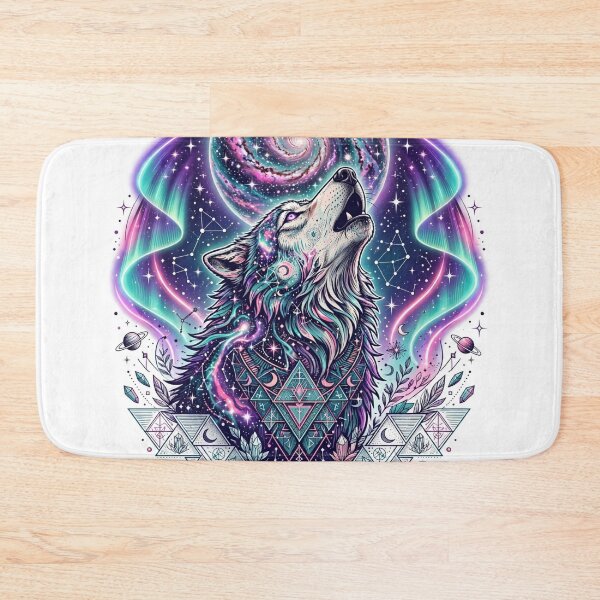 Item preview, Cosmic Howling Wolf - Galaxy Nebula Spiritual Art designed and sold by zwnexura.