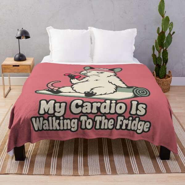 Item preview, My Cardio Is Walking To The Fridge Funny Opossum designed and sold by KungPowUnicorn.