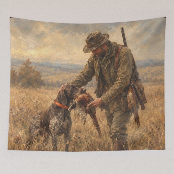 Item preview, A Successful Pheasant Hunt with a GSP designed and sold by TammyHunterArt.