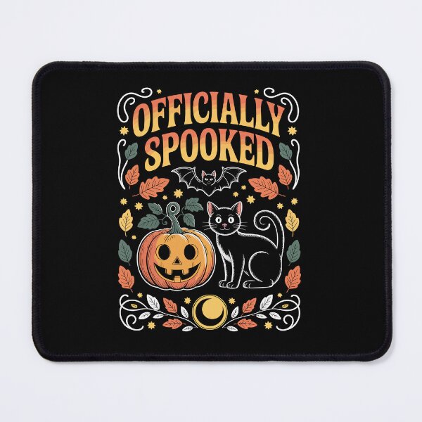 Item preview, Officially Spooked – Funny Black Cat Halloween Pumpkin Art designed and sold by jkrphoto.