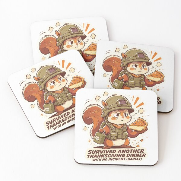 Item preview, Survived Another Thanksgiving Dinner Funny Tactical Squirrel Art  designed and sold by HaighsTs.