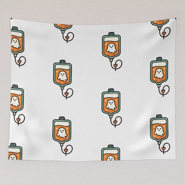 Item preview, Cute Halloween Pumpkin IV Bag Ghost Medical Drip Sticker Art designed and sold by wildsilencee.