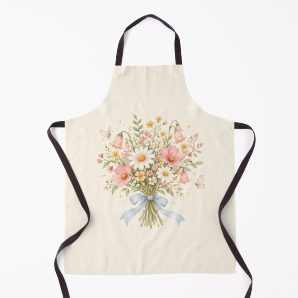 Item preview, Whimsical Fairy Garden Wildflower Bouquet – Cottagecore Botanical Watercolor designed and sold by looplandger.