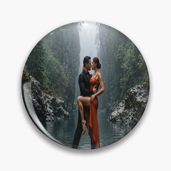 Item preview, Romantic Couple in Mountain River | Wilderness Love Art designed and sold by AfresStudio.