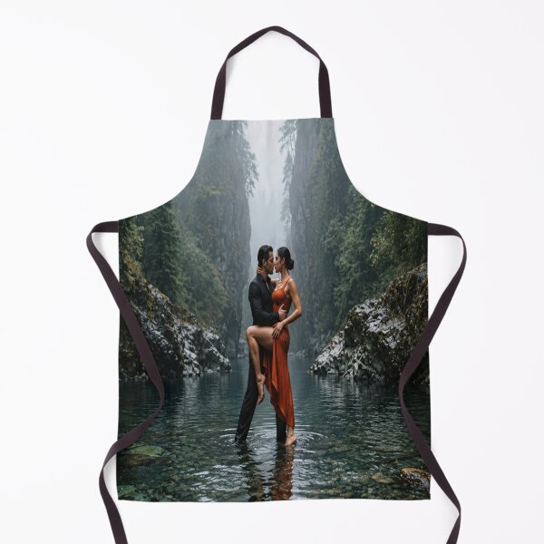 Item preview, Romantic Couple in Mountain River | Wilderness Love Art designed and sold by AfresStudio.