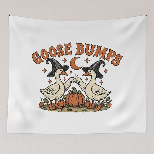 Item preview, Witch Geese Bumping Wings Goose Bumps Halloween Pun designed and sold by CozyCubs-Art.