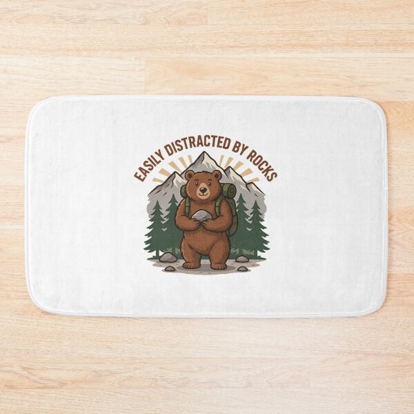 Item preview, Easily Distracted By Rocks Hiking Bear Backpack Holding Rock Mountain Forest Camping Outdoor Adventure Design designed and sold by DarylWelsh2024.
