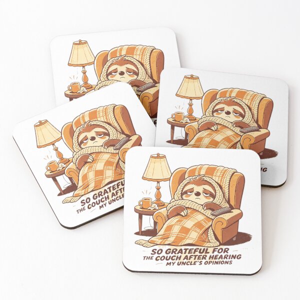 Item preview, So Grateful For The Couch Funny Sloth Thanksgiving Family Humor Art  designed and sold by HaighsTs.