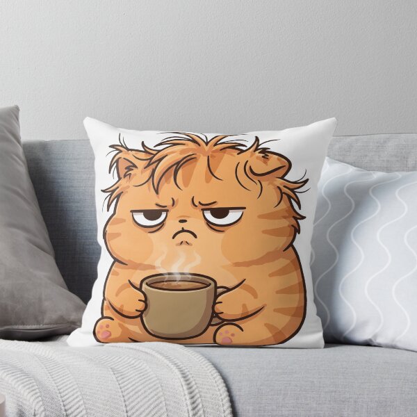 Item preview, Grumpy Monday Cat With Coffee designed and sold by Dlvznbm.