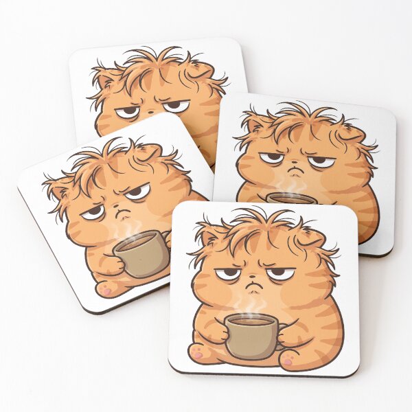 Item preview, Grumpy Monday Cat With Coffee designed and sold by Dlvznbm.