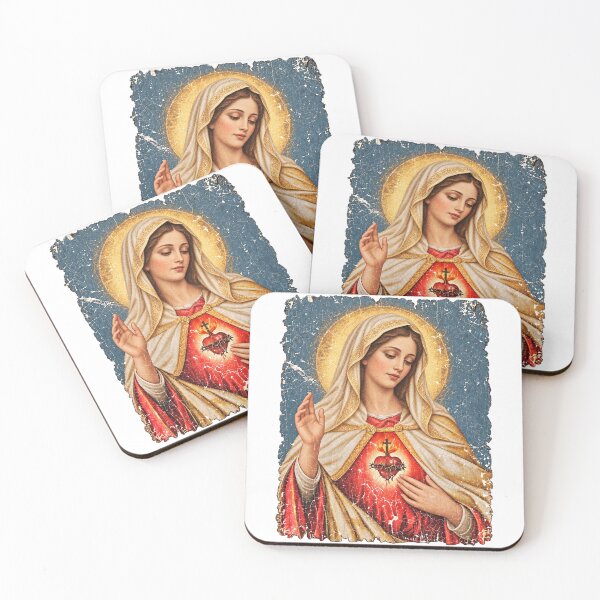 Item preview, Immaculate Heart Of Mary Vintage Distressed Oil Painting Graphic designed and sold by CozyCubs-Art.