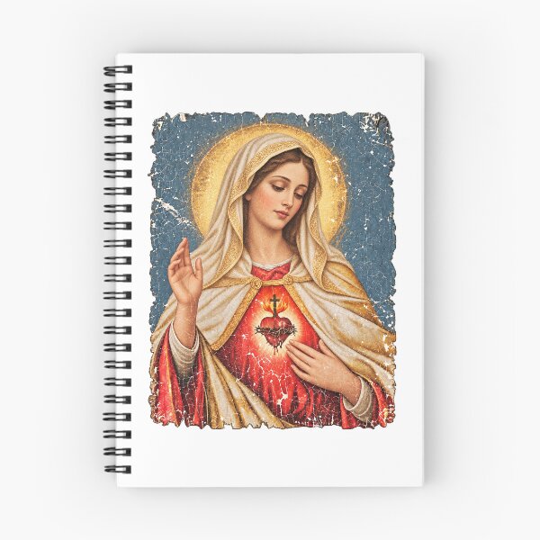 Item preview, Immaculate Heart Of Mary Vintage Distressed Oil Painting Graphic designed and sold by CozyCubs-Art.