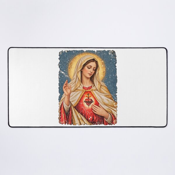 Item preview, Immaculate Heart Of Mary Vintage Distressed Oil Painting Graphic designed and sold by CozyCubs-Art.