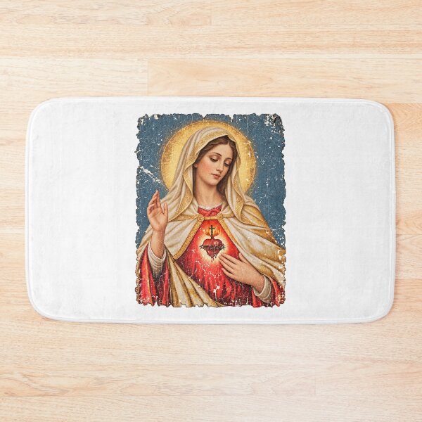 Item preview, Immaculate Heart Of Mary Vintage Distressed Oil Painting Graphic designed and sold by CozyCubs-Art.