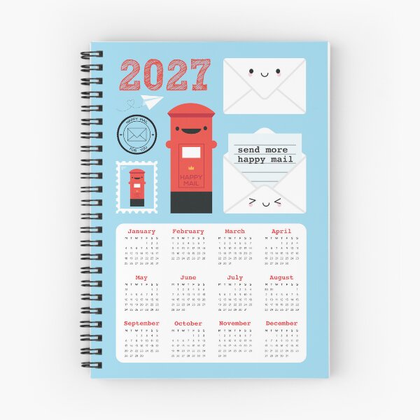 Aperçu de l'œuvre Calendrier Kawaii Happy Mail 2027 créée et vendue par marcelinesmith.