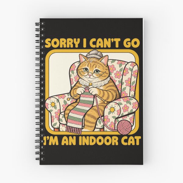 Item preview, Sorry I Can't Go I'm An Indoor Cat Funny Grandma Knitting Retro designed and sold by CozyCubs-Art.