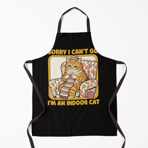 Item preview, Sorry I Can't Go I'm An Indoor Cat Funny Grandma Knitting Retro designed and sold by CozyCubs-Art.