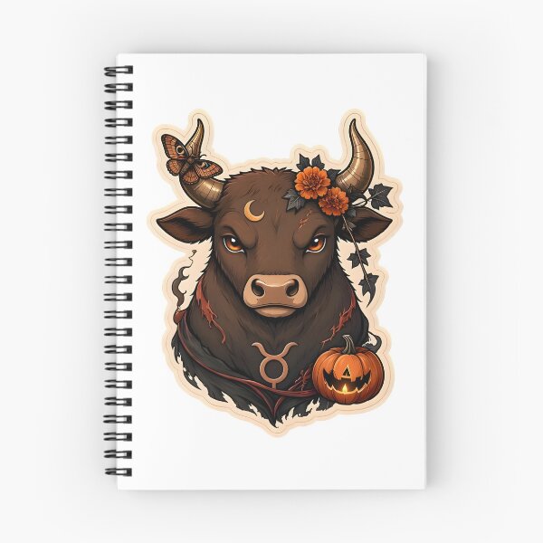 Item preview, Taurus Autumn Bull Portrait Halloween designed and sold by Zodiac Celestial Art.