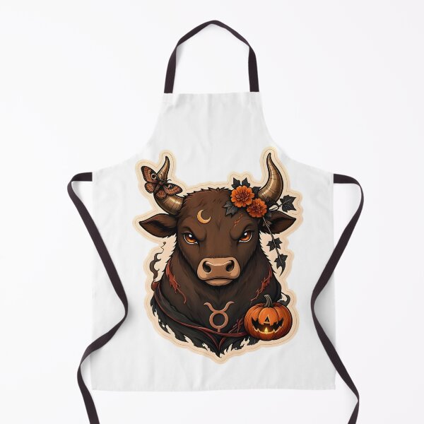 Item preview, Taurus Autumn Bull Portrait Halloween designed and sold by Zodiac Celestial Art.