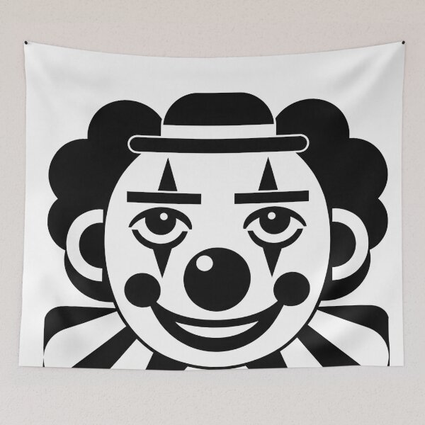 Item preview, Geometric Clown Face – Bold Symmetrical Circus Art designed and sold by infinitearte.