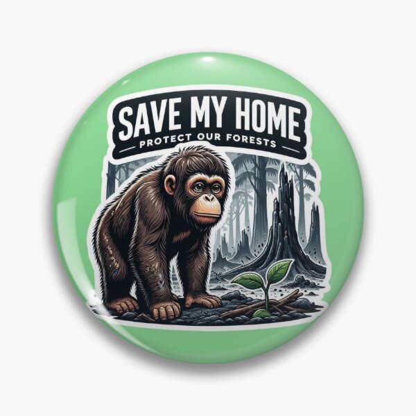 Item preview, Save My Home Protect Our Forests Chimpanzee Forest Conservation Sticker designed and sold by carestazafeli.
