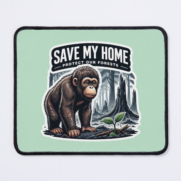 Item preview, Save My Home Protect Our Forests Chimpanzee Forest Conservation Sticker designed and sold by carestazafeli.