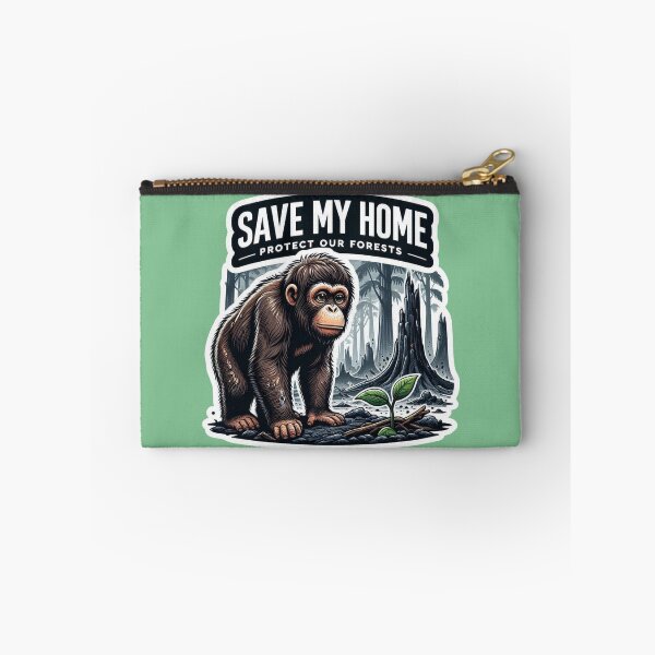 Item preview, Save My Home Protect Our Forests Chimpanzee Forest Conservation Sticker designed and sold by carestazafeli.