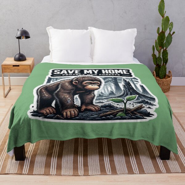 Item preview, Save My Home Protect Our Forests Chimpanzee Forest Conservation Sticker designed and sold by carestazafeli.