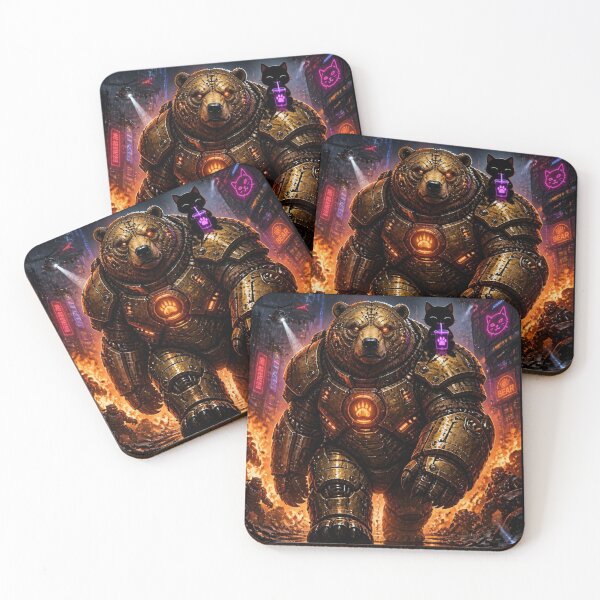 Item preview, Cyberpunk Mechanical Bear Cat Carry Funny Gaming Poster designed and sold by LazyDayzCo.