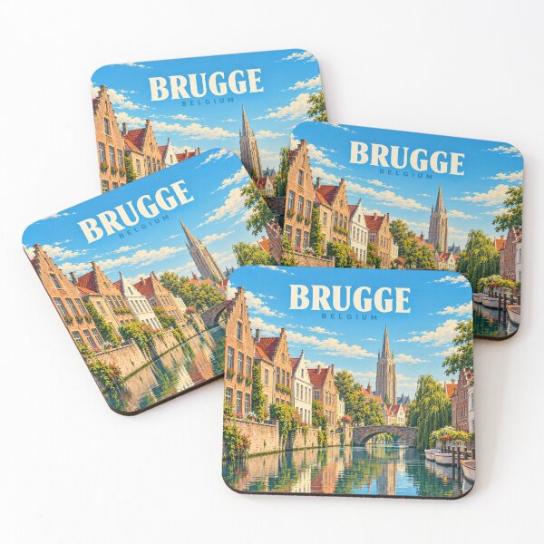 Item preview, Brugge Vintage Belgian Canal City Art designed and sold by MichaeIRellov.