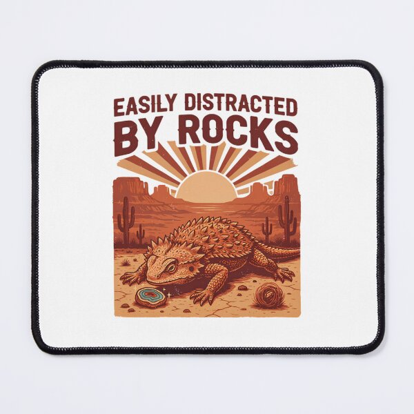 Item preview, Easily Distracted By Rocks Desert Horned Lizard Geode Slice Southwest Sunset Cactus Vintage Retro Design designed and sold by DarylWelsh2024.