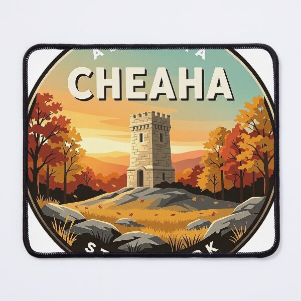 Item preview, Cheaha State Park Alabama Autumn Bunker Tower Round Badge Sticker designed and sold by DetourDgn.