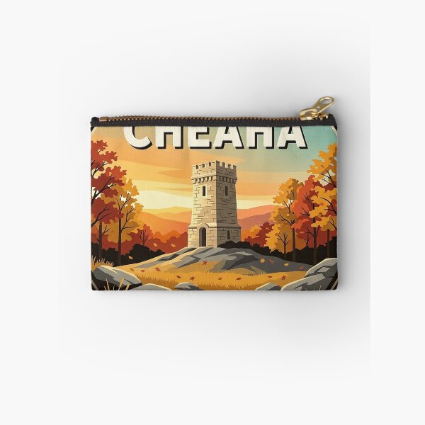 Item preview, Cheaha State Park Alabama Autumn Bunker Tower Round Badge Sticker designed and sold by DetourDgn.