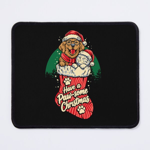 Item preview, Have a Paw-some Christmas Dog and Cat Santa Holiday Design designed and sold by phsycartwork.