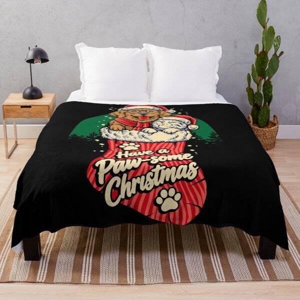 Item preview, Have a Paw-some Christmas Dog and Cat Santa Holiday Design designed and sold by phsycartwork.