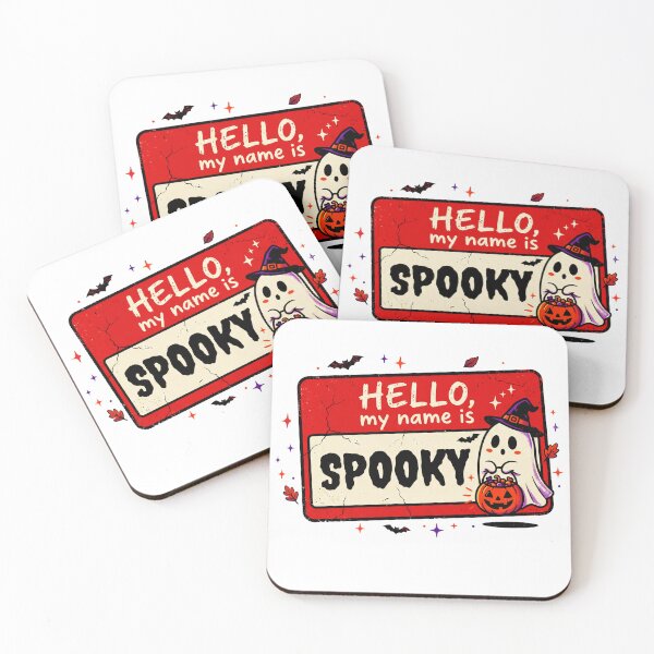 Item preview, Hello My Name Is Spooky Cute Ghost Halloween Name Tag Funny Kids Toddler Halloween  designed and sold by Thegoldenline.