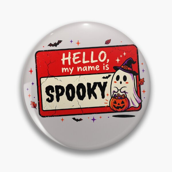 Item preview, Hello My Name Is Spooky Cute Ghost Halloween Name Tag Funny Kids Toddler Halloween  designed and sold by Thegoldenline.