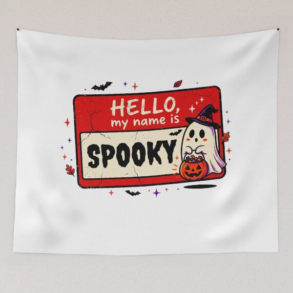 Item preview, Hello My Name Is Spooky Cute Ghost Halloween Name Tag Funny Kids Toddler Halloween  designed and sold by Thegoldenline.